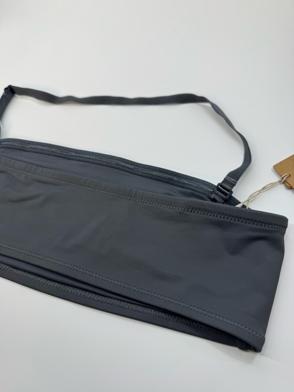 SKIMS Swim Bandeau Bikini Top Gunmetal Size XS NWT - Picture 6 of 9